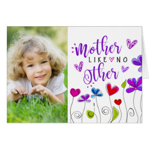 Mothers Day 2 Photos Hand Drawn Flowers Hearts Cards