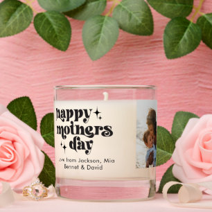 Mother's Day 3 Photo Custom Cute Retro Stylish Scented Candle