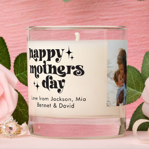Mother's Day 3 Photo Custom Cute Retro Stylish Scented Candle