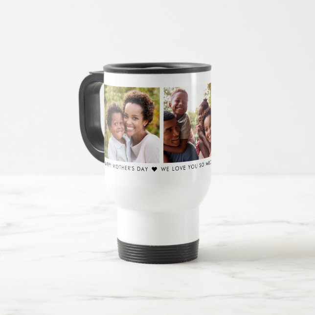 Mother's Day 3 Photo Personalized Travel Mug (Front Left)