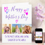 Mother's Day 3 Photo Whimsical Hearts Typography C Card