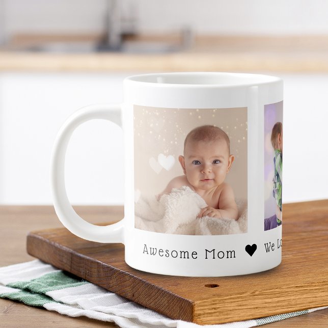Mother's Day 3 Photos Personalized Giant Coffee Mu Mug (Mother's Day 3 Photos Personalized Giant Coffee Mu Giant Coffee Mug)