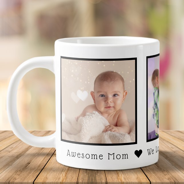 Mother's Day 3 Photos Personalized Giant Coffee Mug (Creator Uploaded)
