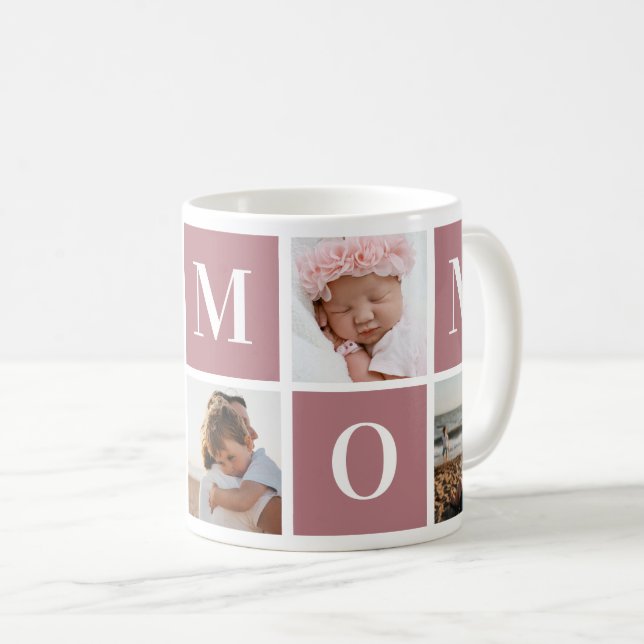 Mother's Day 5 Photo Collage I Love Mom Mug (Front Right)