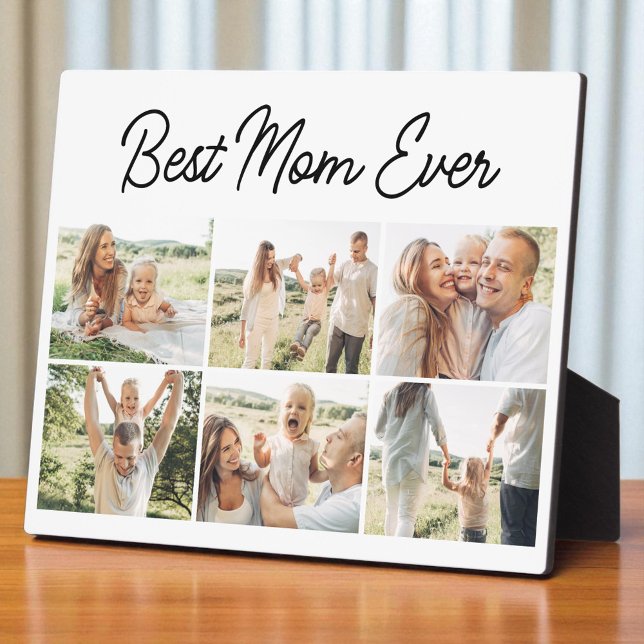 Mother's Day 6 Photo Collage Best Mom Ever  Plaque (Creator Uploaded)