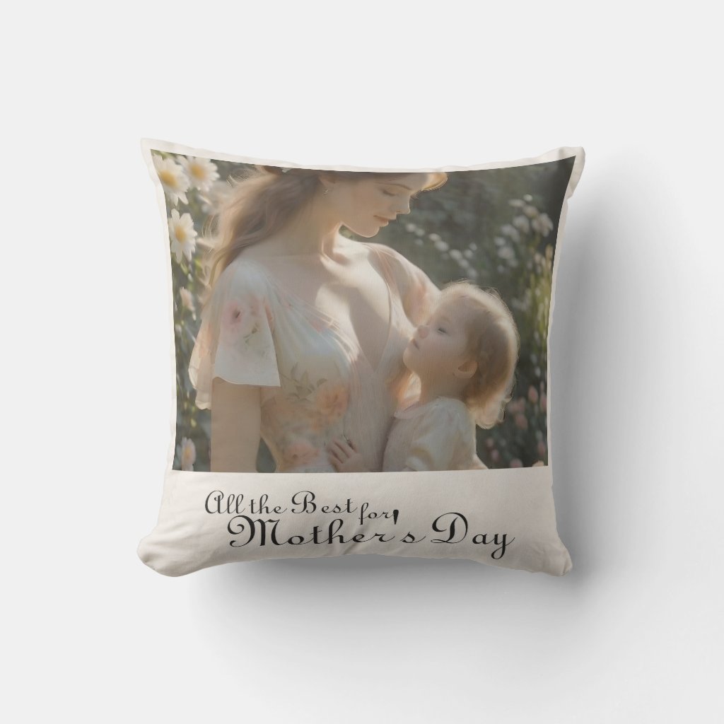 Mother's Day – A Tender Garden Embrace Throw Pillow