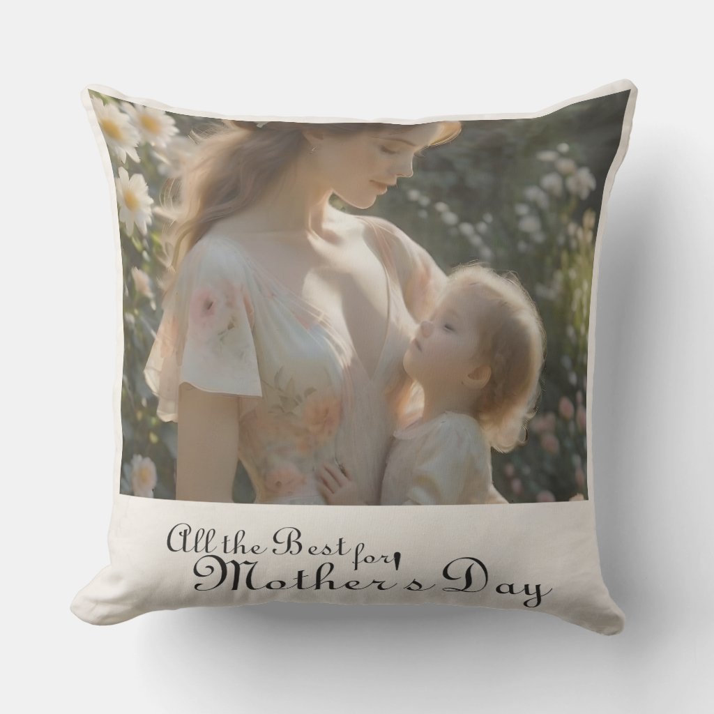 Mother's Day – A Tender Garden Embrace Throw Pillow