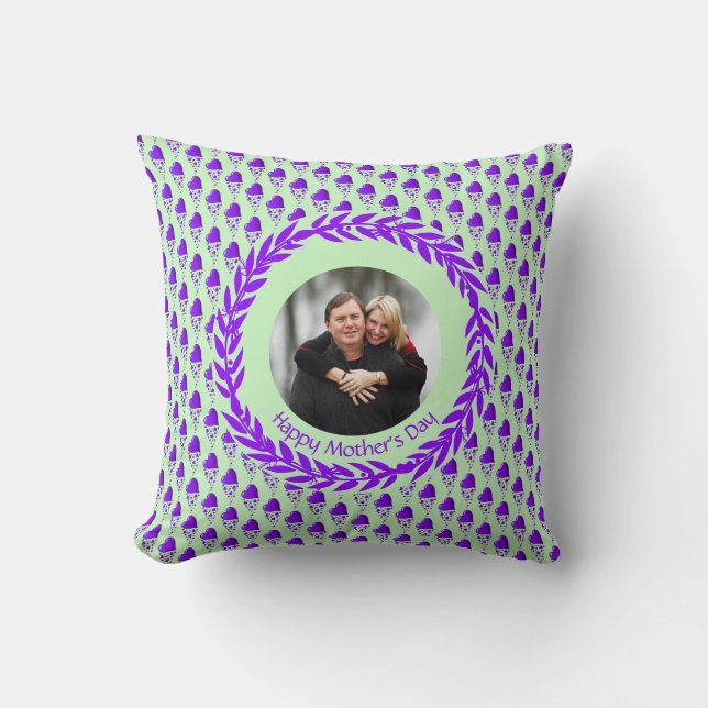 Mother's Day ADD PHOTO Throw Pillow (Front)