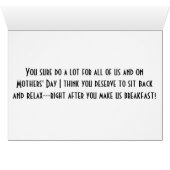 ***MOTHER'S DAY*** ADVICE & THANK YOU FOR MOM (Inside Horizontal (Bottom))