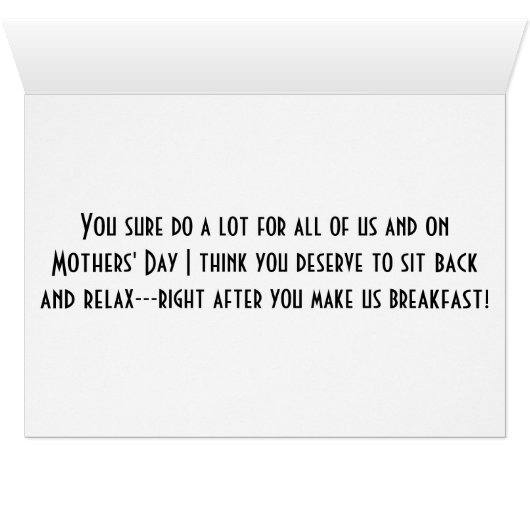 ***MOTHER'S DAY*** ADVICE & THANK YOU FOR MOM (Inside Horizontal (Bottom))