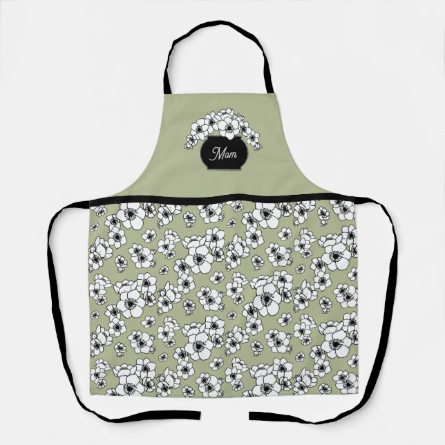 Mother's Day Anemone Floral Apron (Front)