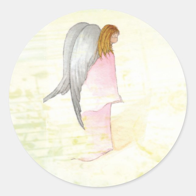 Mother's Day Angel Religious Classic Round Sticker (Front)