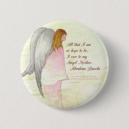 Mothers Day Angel Religious Round Gift Button