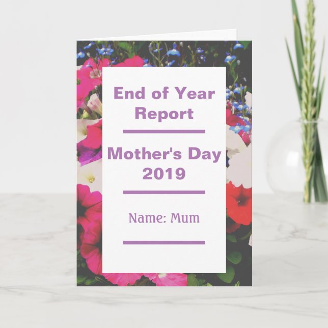 Mother's Day Annual Report Card (Front)