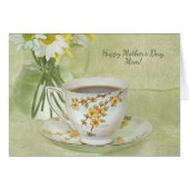 Mother's Day-antique teacup with daisy bouquet (Front Horizontal)