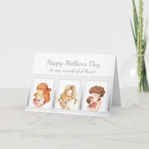 Mother's Day Aunt Mom & Child Love Card