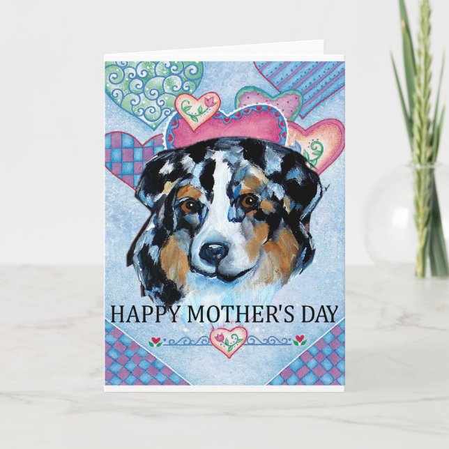 MOTHER'S DAY AUSTRALIAN SHEPHERD CARD (Front)