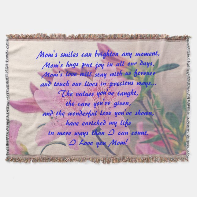Mothers Day Azaleas Throw Blanket (Front)