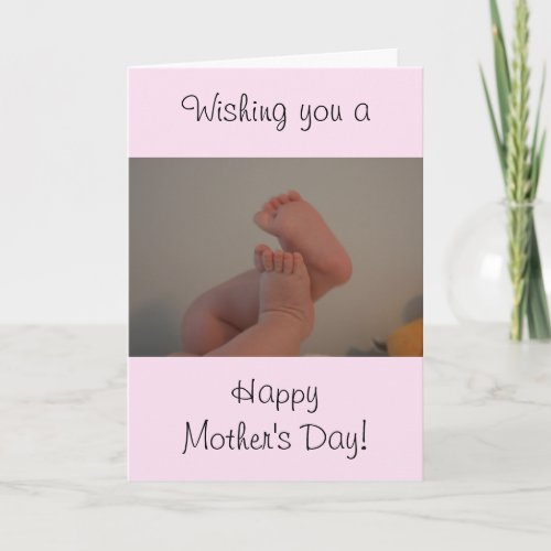 Mothers Day Baby Feet Baby Girl Card