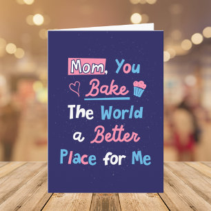 Mothers Day Baking Quote Baker Mom Chef Card