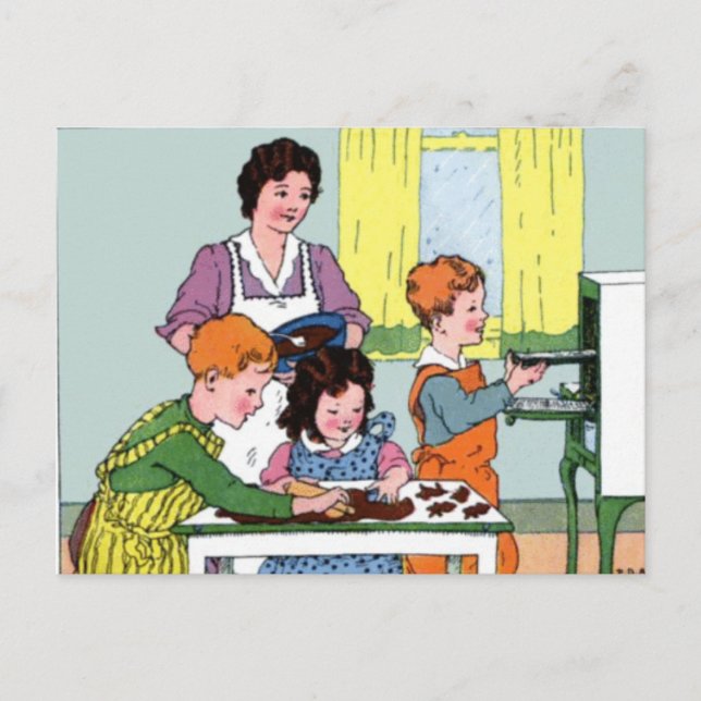 Mothers Day Baking with Mom Postcard (Front)