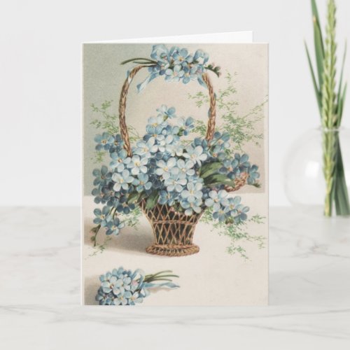 Mothers Day Basket of Forget_Me_Nots Card