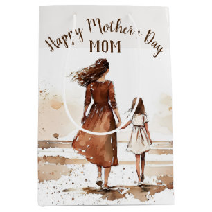 Mother's Day Beach Watercolor Medium Gift Bag