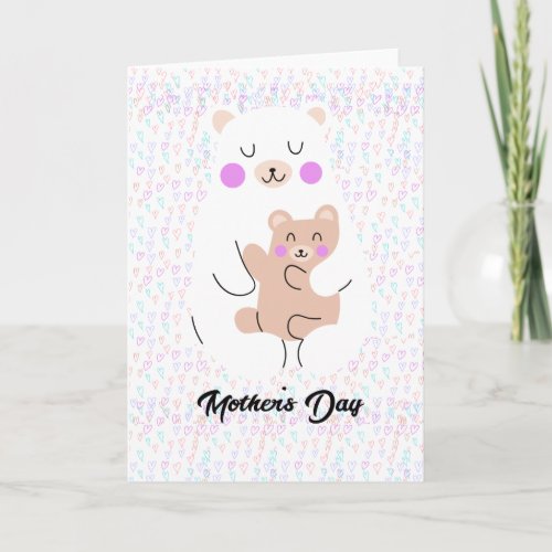 Mothers Day Bears Hugging Holiday Card