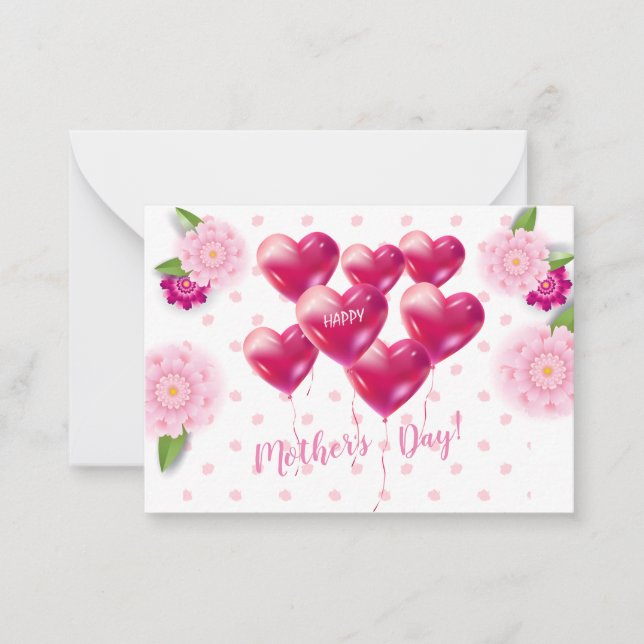 Mother's Day Beautiful Floral Ornament Decoration Note Card (Front)