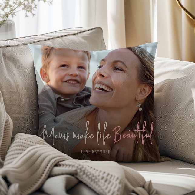 Mothers Day Beautiful Life Photo Throw Pillow (Creator Uploaded)