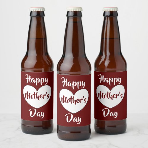 Mothers Day beer labels red by dalDesignNZ