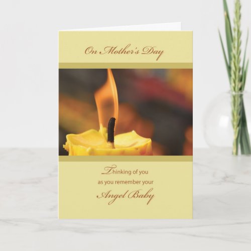 Mothers Day Bereaved Miscarriage Yellow Candle Card