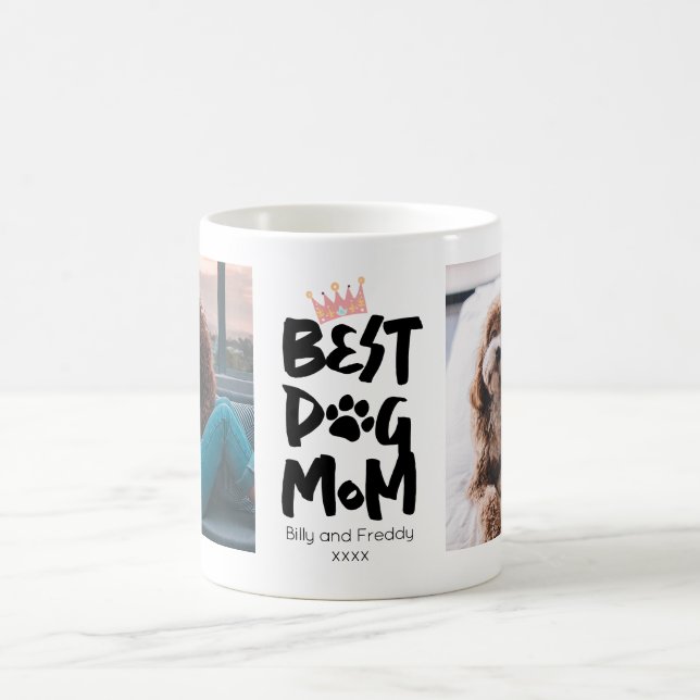 Mother's Day Best Dog Mom Photo  Coffee Mug (Center)