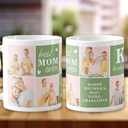 Mother&#39;s Day Best MOM Ever Custom 7 Photo Collage Coffee Mug