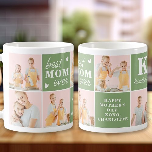 Mothers Day Best MOM Ever Custom 7 Photo Collage Coffee Mug