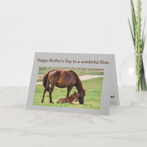 Mothers Day Best Mom Ever Horses Card