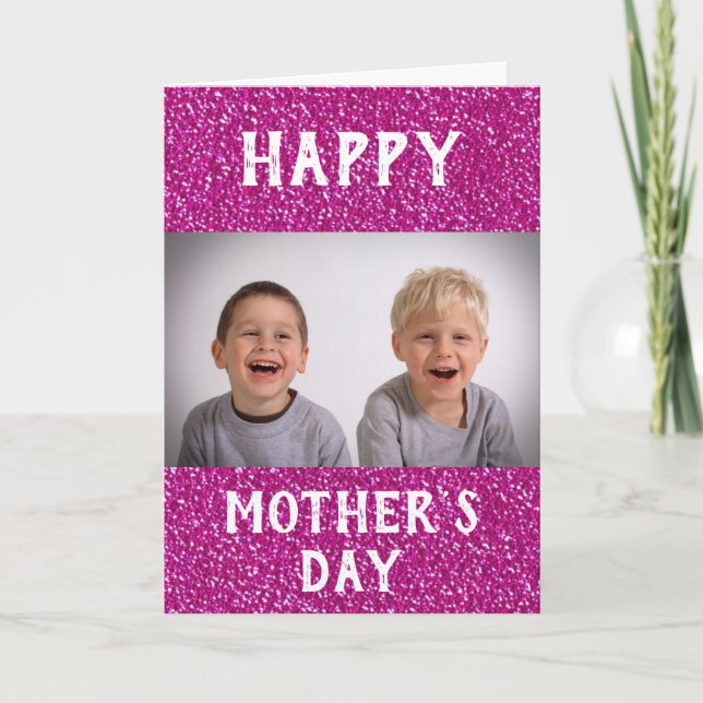 Mother's Day Best Mom Ever Kids Photo Card (Front)