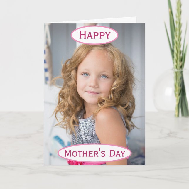 Mother's Day Best Mom Ever Kids Photo Card (Front)
