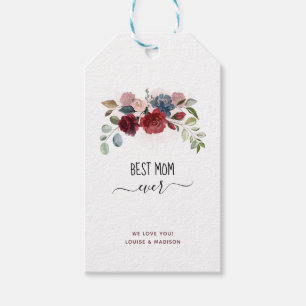 Mothers Day Best Mom Ever Personalized Floral Clas Gift Tags