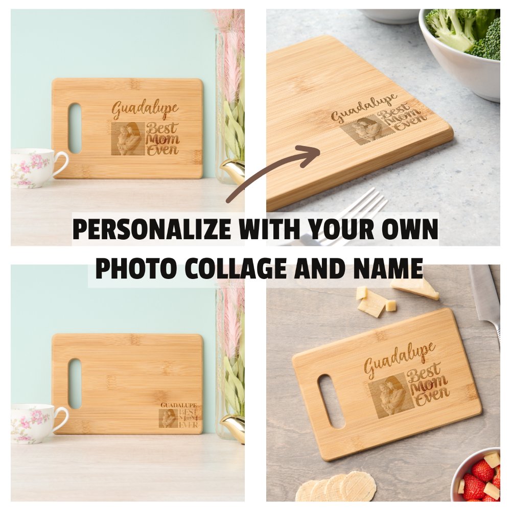 Discover Mother's Day Best Mom Ever Custom Upload Photo Keepsake Cutting Board