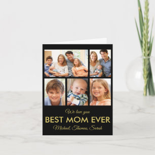 Mothers Day Best Mom Ever Trendy Photo Collage Card