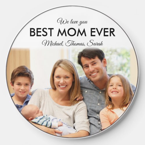 Mothers Day Best Mom Ever Trendy Photo Collage Wireless Charger