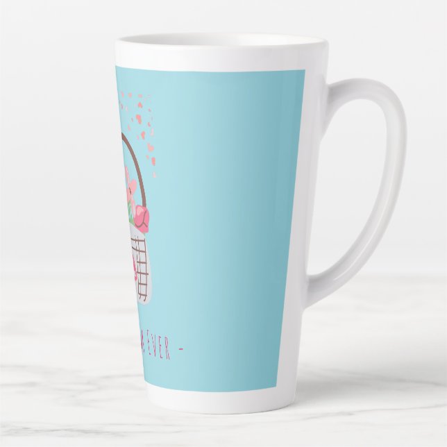 Mother's Day,Best Mom Ever, with Beautiful Flower Latte Mug (Right)