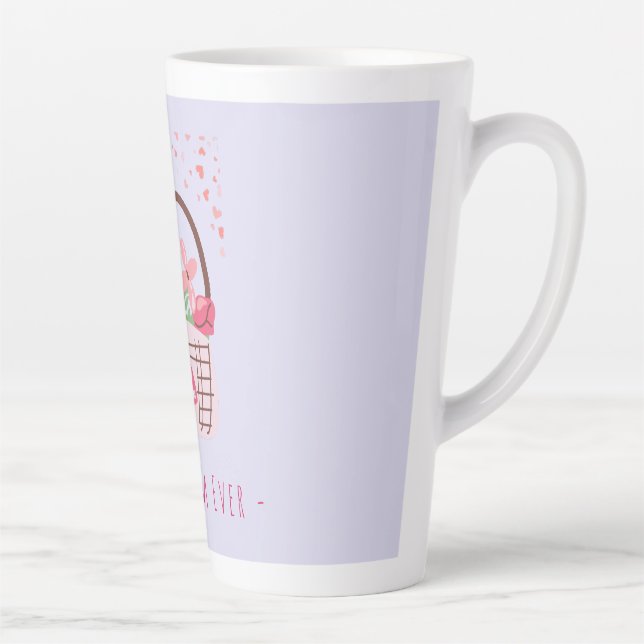 Mother's Day,Best Mom Ever, with Beautiful Flower Latte Mug (Right)