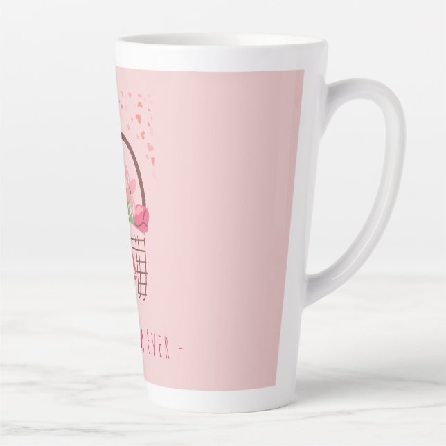 Mother's Day,Best Mom Ever, with Beautiful Flower  Latte Mug (Right)