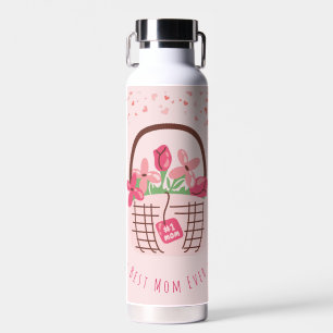 Mother's Day,Best Mom Ever, with Beautiful Flower  Water Bottle
