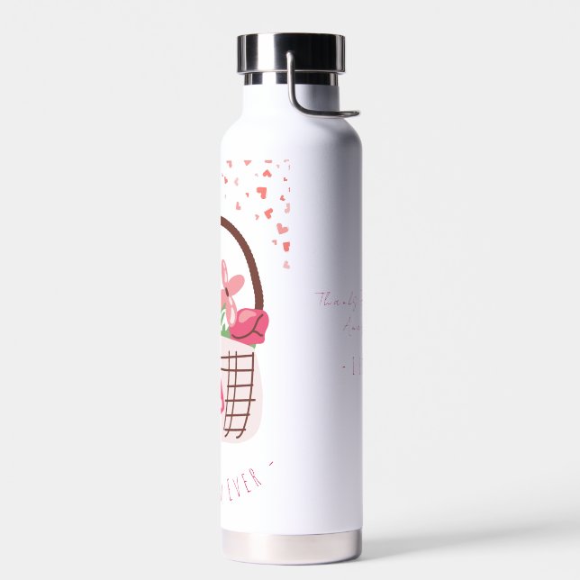 Mother's Day,Best Mom Ever, with Beautiful Flower Water Bottle (Left)