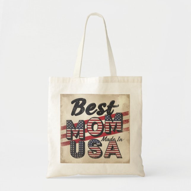 Mother's Day "Best Mom In The USA" Tote Bag (Front)
