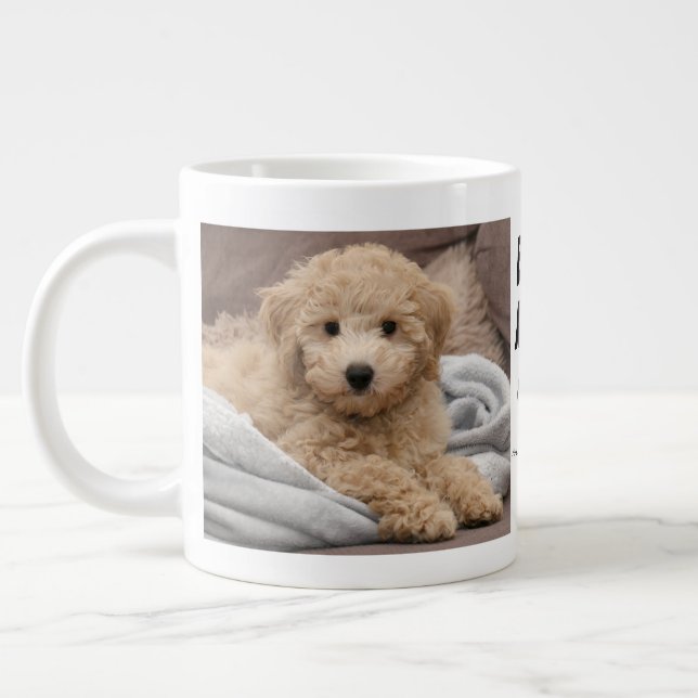 Mother's Day Best Mom..Personalized two dog photo Giant Coffee Mug (Left)