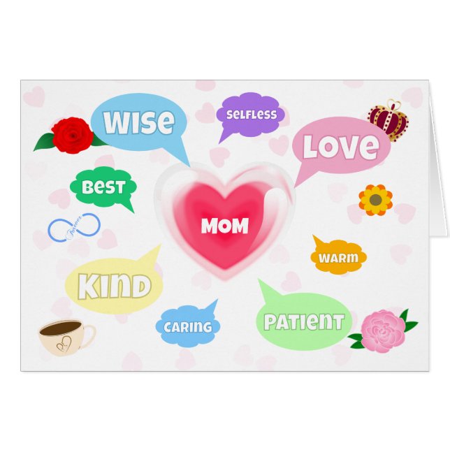 Mothers Day Best Mom Word Clouds Queen Crown Love  (Front Horizontal)